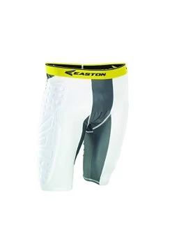 New Easton Boys' Burner Sliding Short Baseball Pants White/Yellow/Gray Large