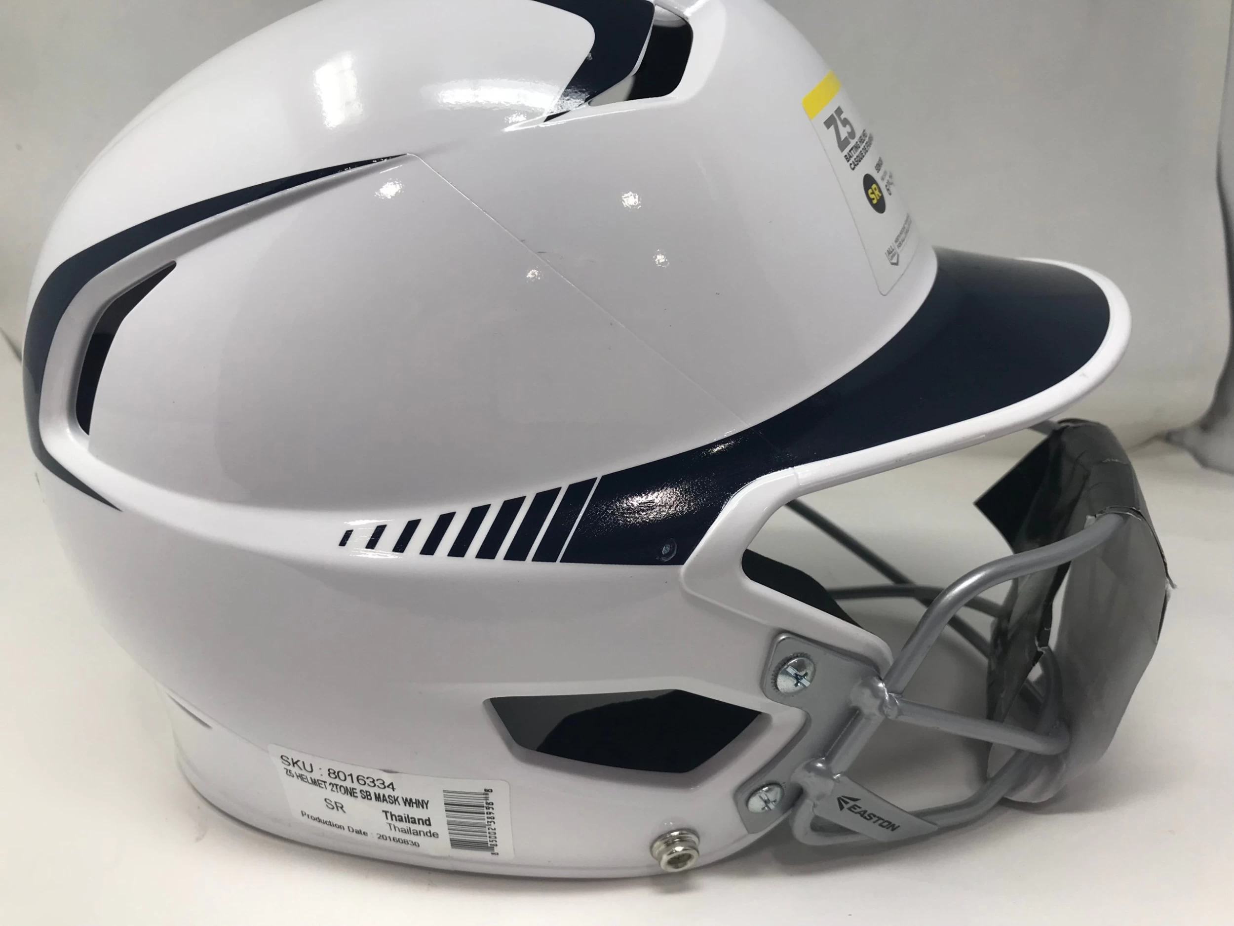 New Other Easton Z5 2 Tone Senior Fastpitch Batting Helmet W/Mask 6 7/8 7 5/8 Wht/Nvy - Image 3