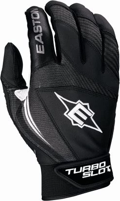 New Easton Hyperskin TurboSlot2 Adult Baseball Batting Gloves Black/Gray Small