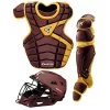 New Easton M10 Series Intermediate Baseball Catchers Complete Set Maroon/Gold