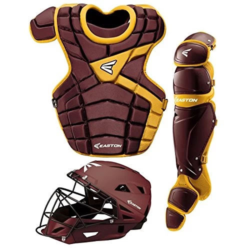 New Easton M10 Series Intermediate Baseball Catchers Complete Set Maroon/Gold