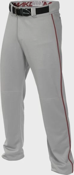 New Easton Baseball Mako 2 Pant Youth Small Grey/Maroon Piping